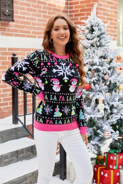 Cozy Snowman Jacquard Sweater